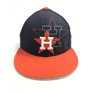 Houston Astros Cooperstown embroidered Cap Hat Size 7 3/8 Inch Blue/Orange